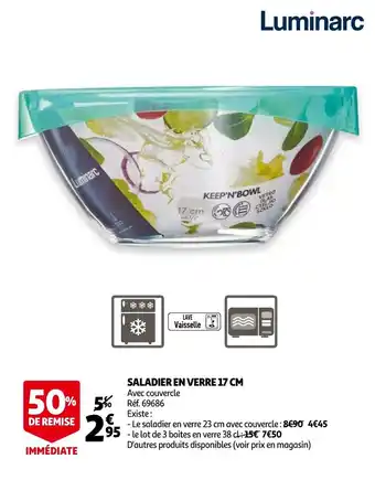 Auchan Saladier En Verre 17CM offre