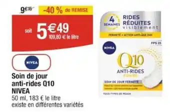 Cora x Carrefour Soin de jour anti-rides Q10 NIVEA offre
