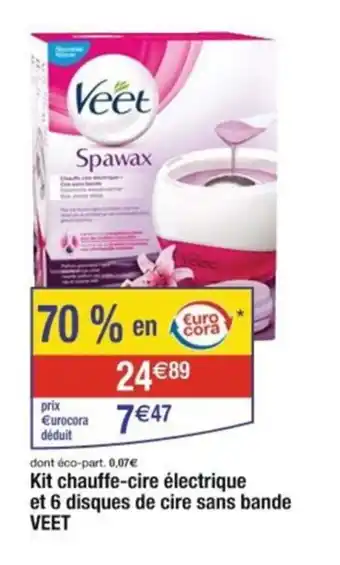 Cora x Carrefour Kit chauffe-cire électrique et 6 disques de cire sans bande VEET offre