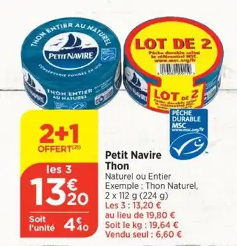 Bi1 Petit Navire Thon offre