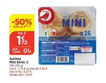 Bi1 Auchan Mini blinis (B) offre