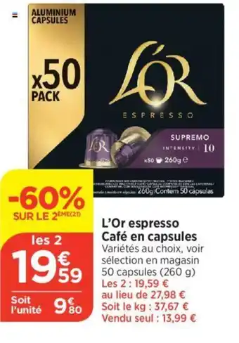 Bi1 L'Or espresso Café en capsules offre