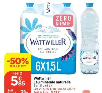 Wattwiller Eau minérale naturelle 6 × 1,5 L (9 L)