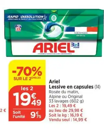 Bi1 Ariel Lessive en capsules (14) offre