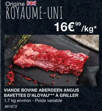 Costco VIANDE BOVINE ABERDEEN ANGUS BAVETTES D'ALOYAU*** À GRILLER offre