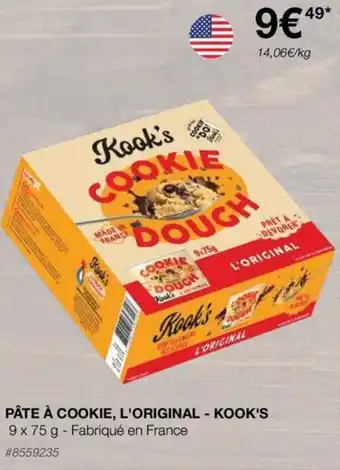 Costco PÂTE À COOKIE, L'ORIGINAL - KOOK'S 9 x 75 g offre