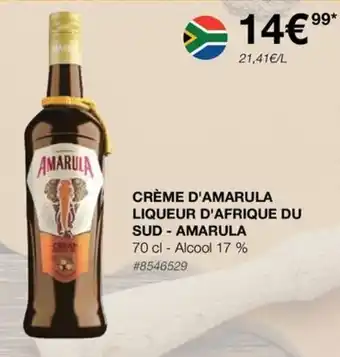 Costco CRÈME D'AMARULA LIQUEUR D'AFRIQUE DU SUD - AMARULA offre