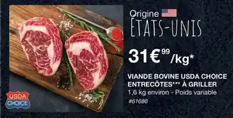 Costco VIANDE BOVINE USDA CHOICE ENTRECÔTES*** À GRILLER offre