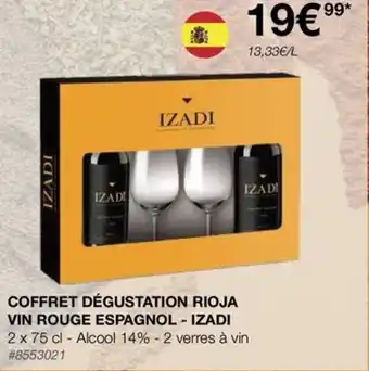 Costco COFFRET DÉGUSTATION RIOJA VIN ROUGE ESPAGNOL - IZADI 2 x 75 cl offre