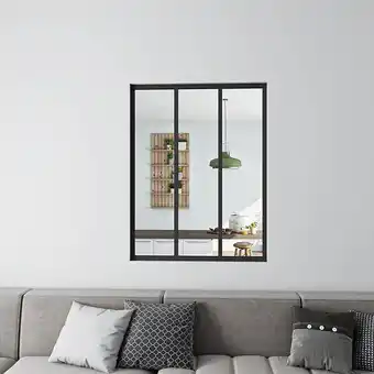 Bricomarché Verrière intérieure aluminium noir mat 93x108cm 3 vitrage et carreaux verrière fixe kit de verrière offre