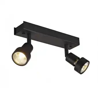 Bricomarché PURI 2 plafonnier, noir mat, GU10, max. 2x50W, anneau déco inclus offre