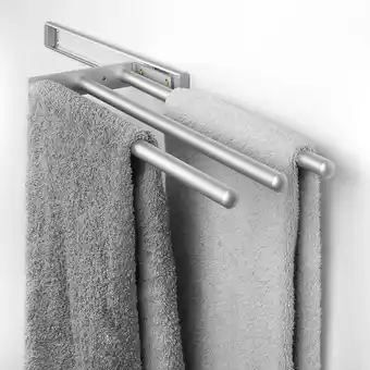 Bricorama Emuca Porte-serviettes extensible, 3 bras, Aluminium, Anodisé mat offre