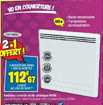 Bricorama Radiateur À Inertia Sèche Céramique Mona offre