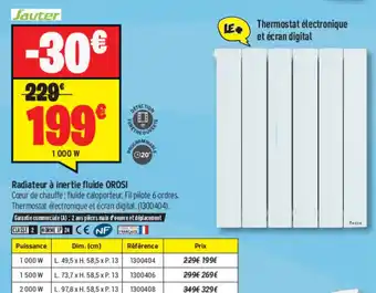 Bricorama Radiateur À Inertie Fluide OROSI offre