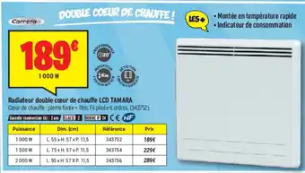 Bricorama Radiateur Double Cœur de Chauffe LCD TAMARA offre