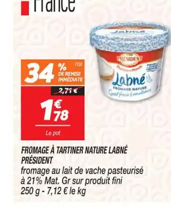 Netto FROMAGE À TARTINER NATURE LABNÉ PRÉSIDENT offre