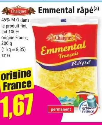 Norma Emmental râpé offre