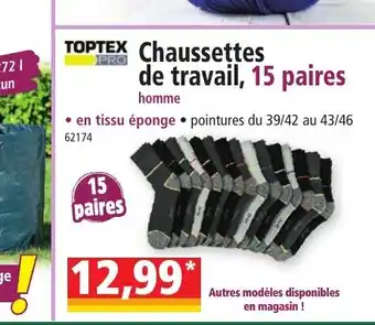 Norma TOPTEX Chaussettes de travail, 15 paires offre
