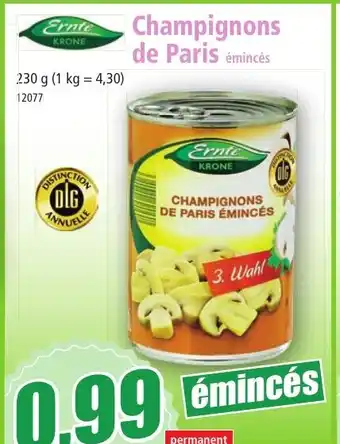 Norma Champignons de Paris émincés offre