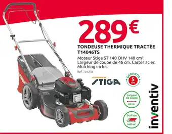Mr Bricolage TONDEUSE THERMIQUE TRACTÉE T14046TS offre
