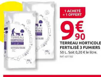 Mr Bricolage TERREAU HORTICOLE FERTILISÉ 3 FUMIERS 50 L offre