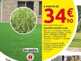 Mr Bricolage COUPON GAZON CLUB offre
