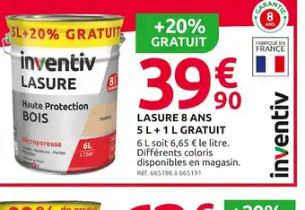 Mr Bricolage LASURE 8 ANS 5 L + 1 L GRATUIT offre