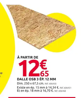 Mr Bricolage DALLE OSB 3 ÉP. 12 MM offre