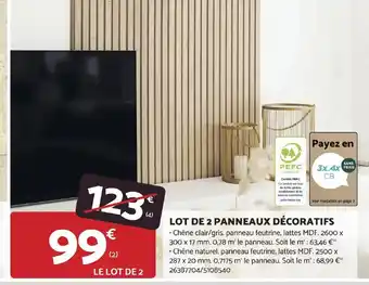 Bricomarché LOT DE 2 PANNEAUX DÉCORATIFS offre