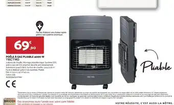 Bricomarché POÊLE À GAZ PLIABLE 4000 W TECTRO offre