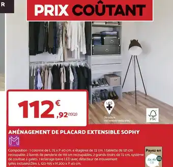 Bricomarché AMÉNAGEMENT DE PLACARD EXTENSIBLE SOPHY offre