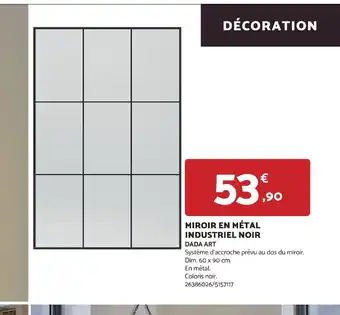 Bricomarché MIROIR EN MÉTAL INDUSTRIEL NOIR offre