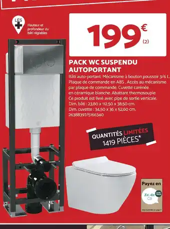 PACK WC SUSPENDU AUTOPORTANT