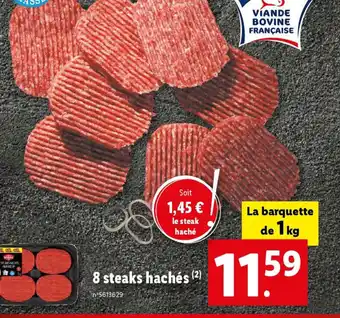 Lidl 8 steaks hachés offre