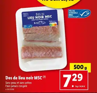 Lidl Dos de lieu noir MSC offre