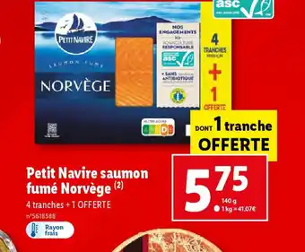 Lidl Petit Navire saumon fumé Norvège offre