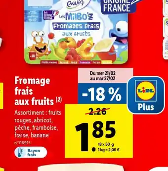 Lidl Fromage frais aux fruits (2) offre