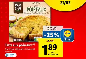 Lidl Tarte aux poireaux offre