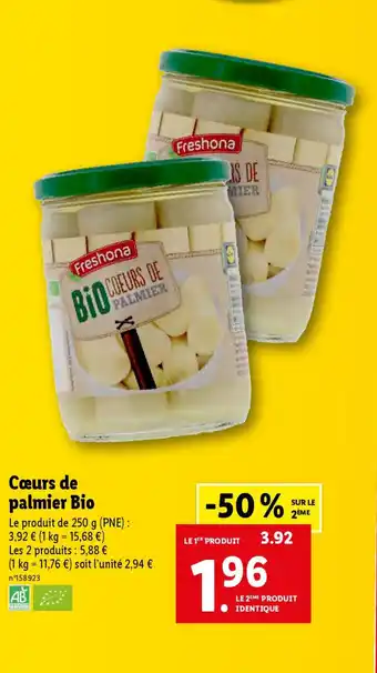 Lidl Cœurs de palmier Bio offre