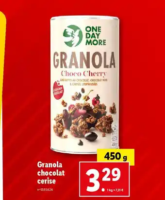 Lidl Granola chocolat cerise offre