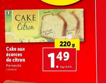 Lidl Cake aux écorces de citron offre
