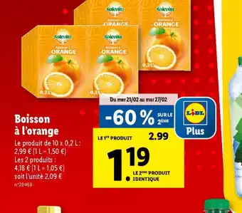 Lidl Boisson à l'orange offre