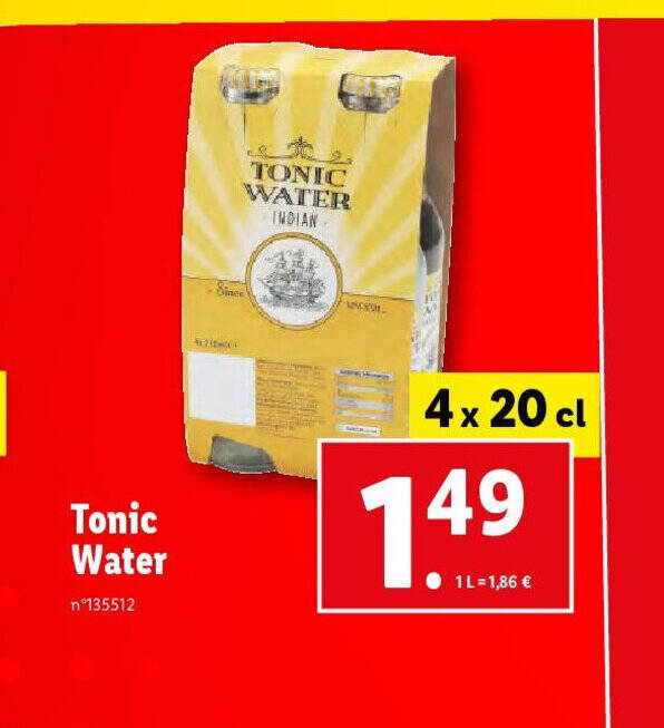 Promo Tonic Water chez Lidl