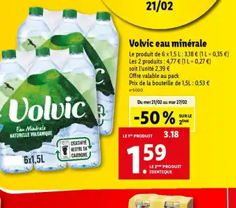 Lidl Volvic eau minérale offre