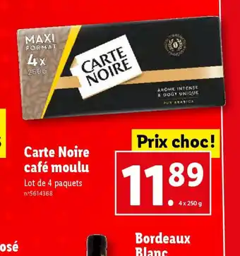 Lidl Carte Noire café moulu offre