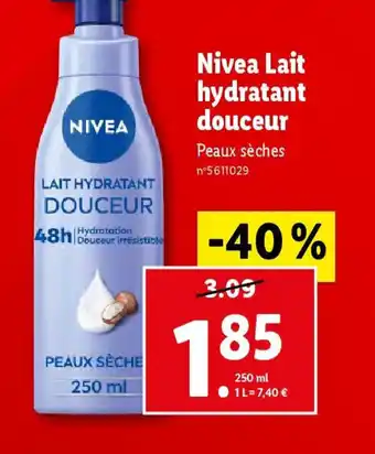 Lidl Nivea Lait hydratant douceur offre