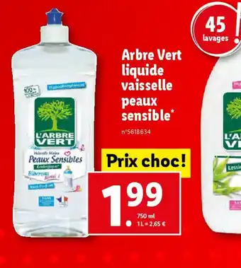 Lidl Arbre Vert liquide vaisselle offre