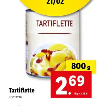 Lidl Tartiflette offre