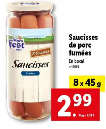 Saucisses de porc fumées