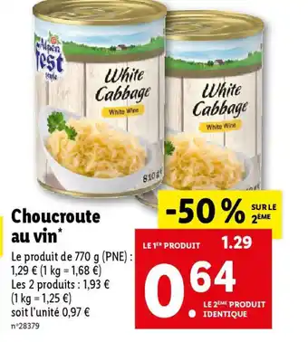Lidl Choucroute au vin offre